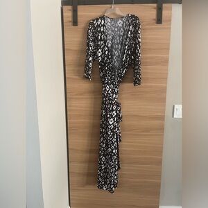 Jessica London Monochrome Animal Print Wraparound Maxi Dress Size 22W